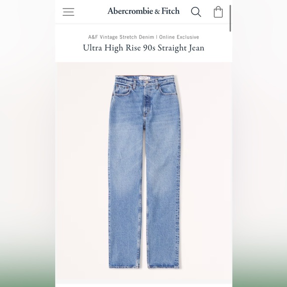 ✨✨✨NWT Abercrombie X-Long Ultra High Rise 90’s Jeans - Picture 5 of 5